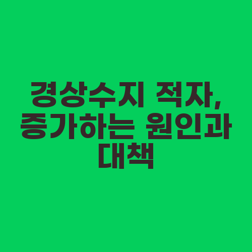경상수지 적자, 증가하는 원인과 대책