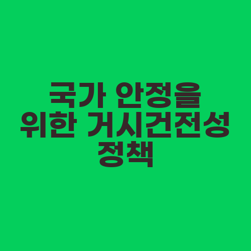 국가 안정을 위한 거시건전성 정책