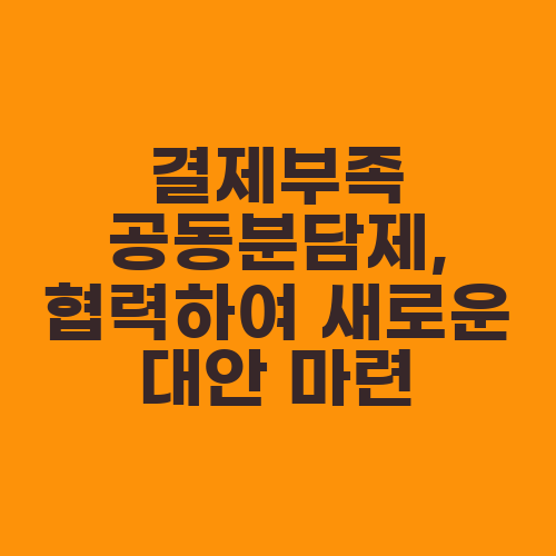 결제부족 공동분담제, 협력하여 새로운 대안 마련
