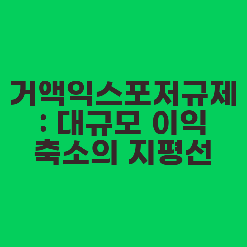 거액익스포저규제: 대규모 이익 축소의 지평선