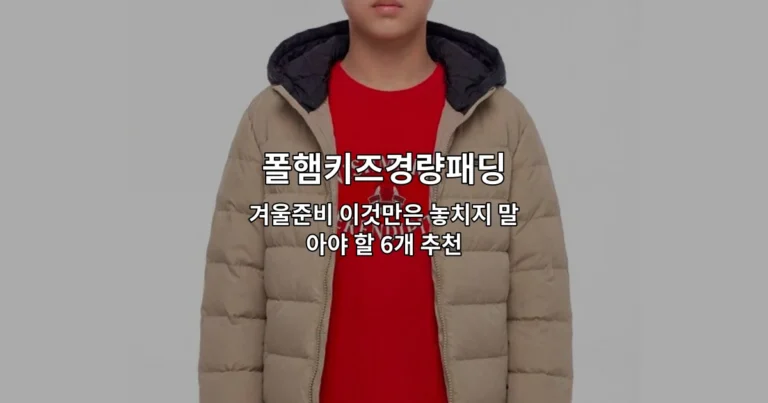 폴햄키즈경량패딩의 다양한 디자인과 색상을 한눈에 비교할 수 있는 겨울 추천 상품 썸네일 이미지