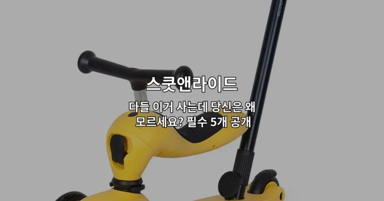 스쿳앤라이드의 필수 5개 제품을 한눈에 보여주는 썸네일 이미지