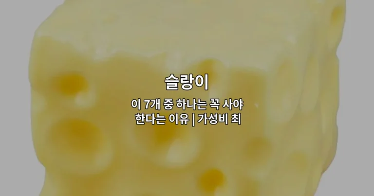 슬랑이 추천 제품 7가지 중 가성비 최강 아이템을 소개하는 썸네일 이미지