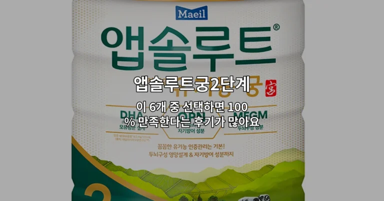 앱솔루트궁2단계 6가지 추천 제품 중 선택 가이드를 소개하는 썸네일 이미지